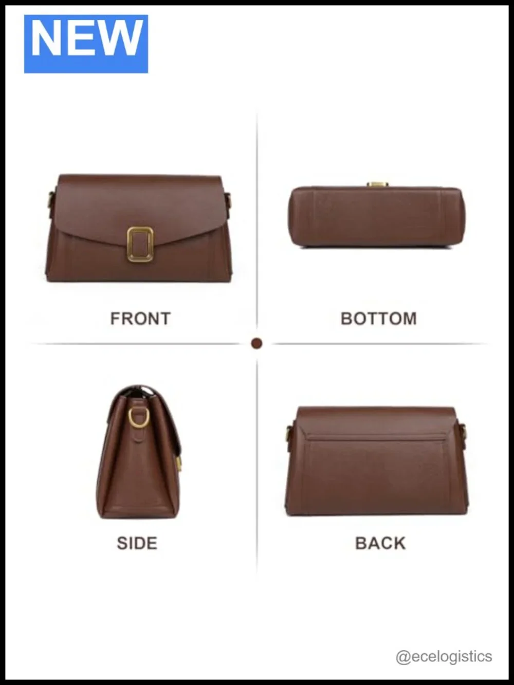 Genuine Leather Crossbody Bag for Women Adjustable Shoulder Strap Compact